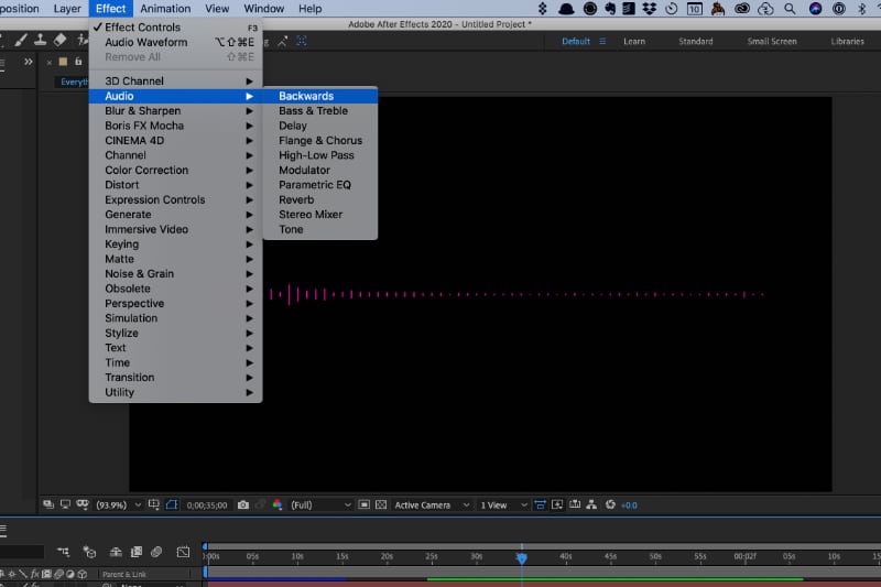 creating a backwards sound effect in after effects