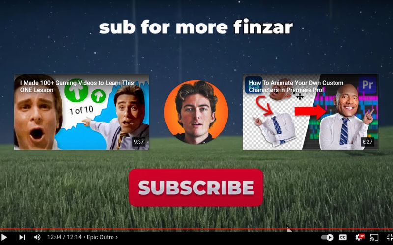 YouTube end screen Finzar