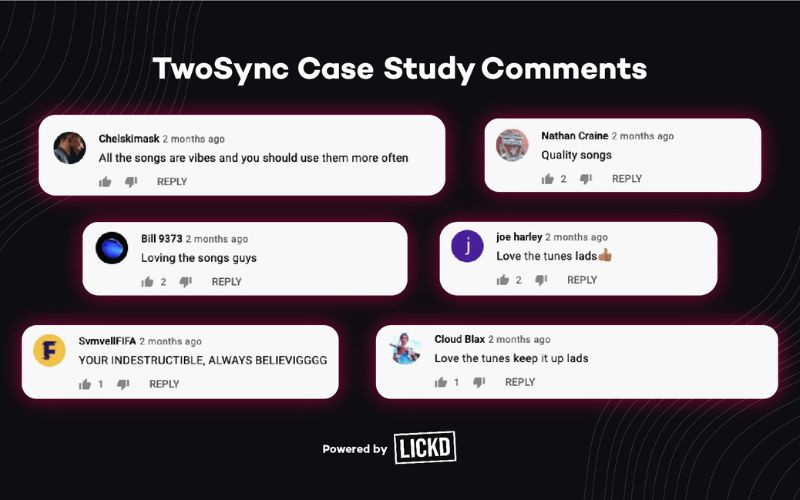 TwoSync comments about music Lickd