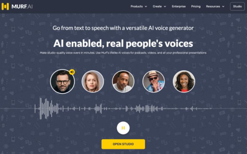 Murph.ai homepage text to speech AI tool 