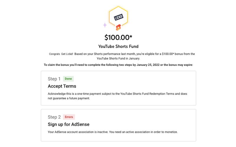 YouTube shorts fund bonus steps