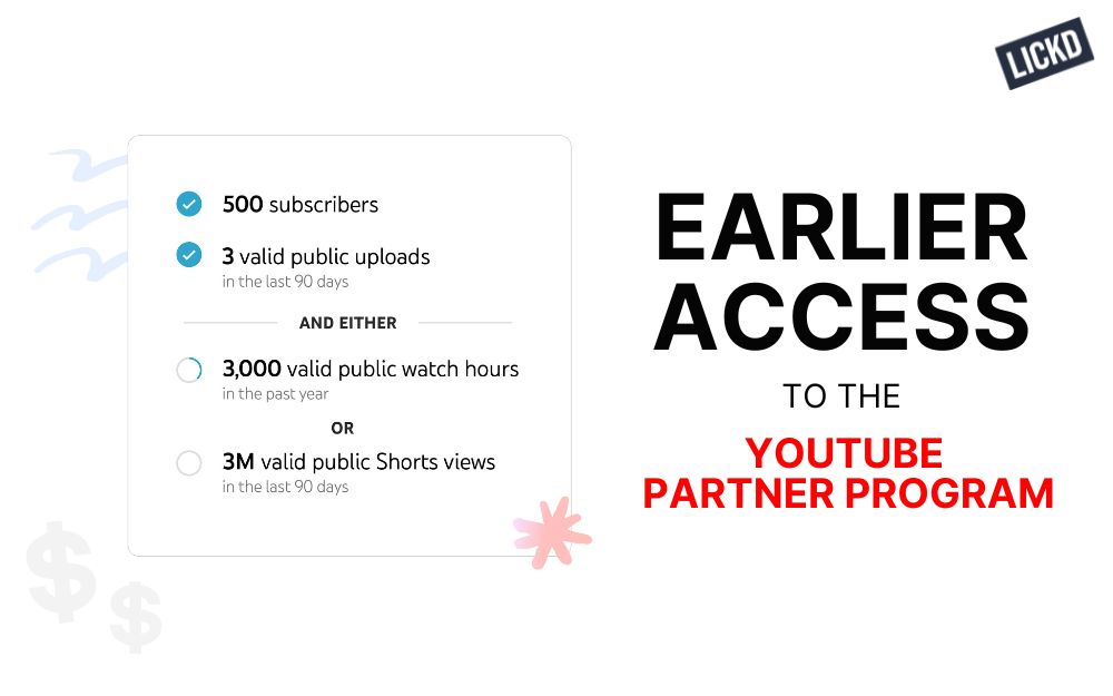 Early Access to the YPP YouTube Partner Program